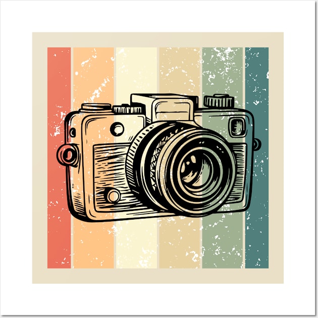 Vintage Colors Retro Photographer Camera Wall Art by Jedidiah Sousa